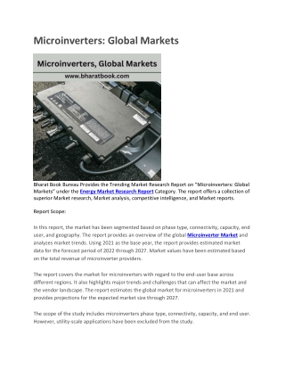 Microinverters, Global Markets