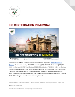 ISO Certification in mumbai