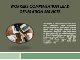 Workers Compensation Lead Generation Services