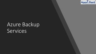 Azure Backup Services