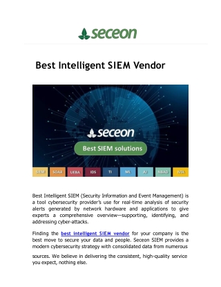 Best Intelligent SIEM Vendor 2022 Top SIEM Vendors Software & Solutions