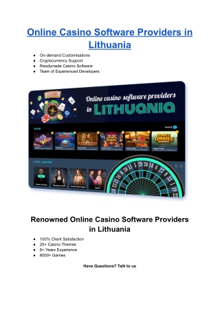 Online Casino Software Providers in Lithuania