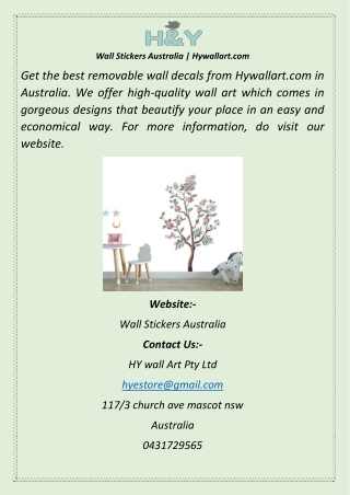 Wall Stickers Australia  Hywallart