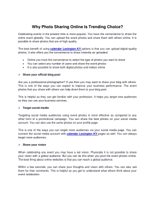 Why Photo Sharing Online Is Trending Choice?