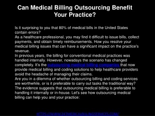 Can Medical Billing Outsourcing Benefit Your Practice