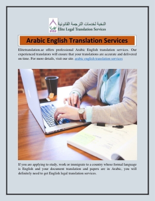 Arabic English Translation Services  Elitetranslation.ae