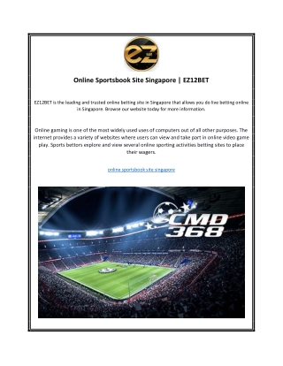 Online Sportsbook Site Singapore | EZ12BET