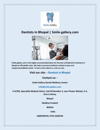 Dentists in Bhopal  Smile-gallery com