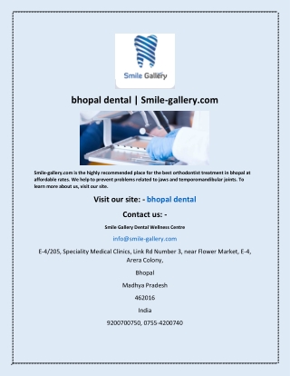 bhopal dental | Smile-gallery.com