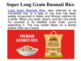 Super Long Grain Basmati Rice