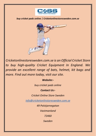 buy cricket pads online  Cricketonlinestoresweden.com.se