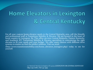 Home elevators lexington ky
