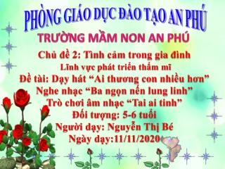 Bài giảng Dạy hát “Ai thương con nhiều hơn”