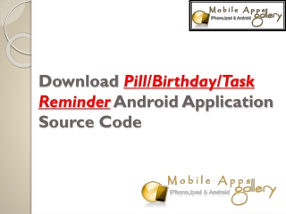 Download Pill/Birthday/Task Reminder Android App Source Code
