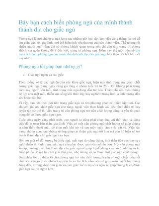 Bày bạn cách biến phòng ngủ của mình thành thánh địa cho giấc ngủ
