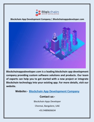 Blockchain App Development Company | Blockchainappsdeveloper.com