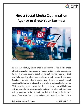 Hire a Social Media Optimization Agency to Grow Your Business
