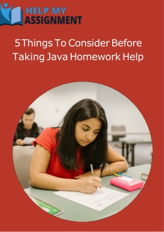 5 Things To Consider Before Taking Java Homework Help