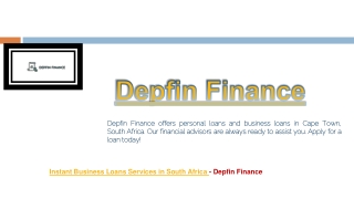 Get Easy Approval Online Loan At Depfin Finance In South Africa