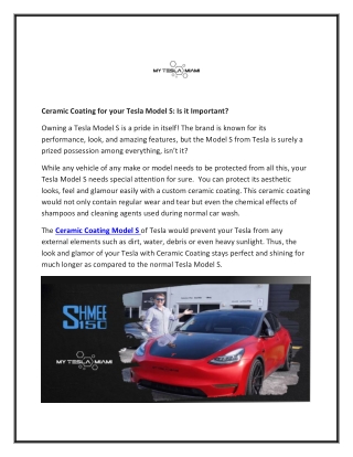 Ceramic Coating for your Tesla Model S  Is it Important