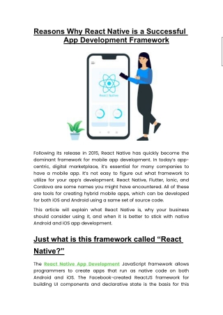 Why React Native is a Successful App Development