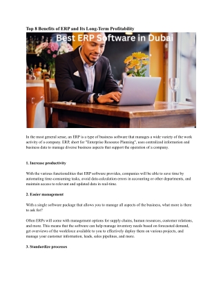 Best ERP Software in Dubai
