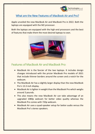 What are the New Features of MacBook Air and Pro?