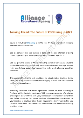 cdo hiring