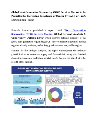 Global Next Generation Sequencing ( NGS) Services Market PR