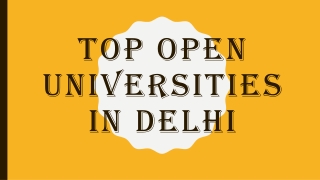 Top Open Universities in Delhi