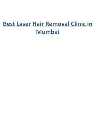 Best Laser Hair Removal Clinic in Mumbai