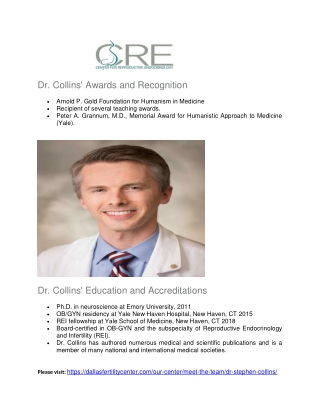 Dr. Stephen Collins, Top Fertility Doctor - Center for Reproductive Endocrinology