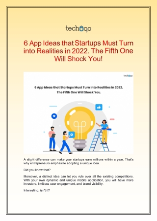 6 App Ideas that Startups Must Turn into Realities in 2022. The Fifth One Will Shock You!