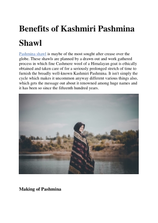 Benefits of Kashmiri Pashmina Shawl
