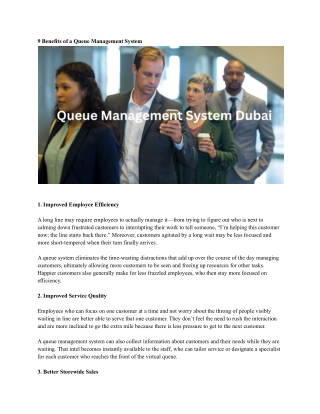 Queue Management System Dubai