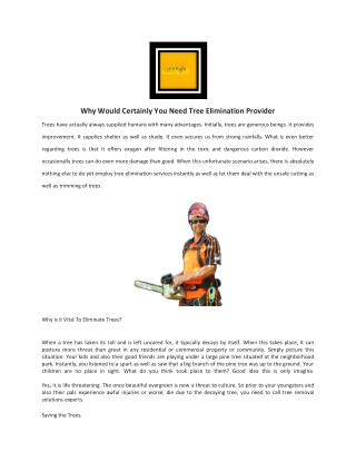 Tree Removal Services In Baxter | Cut It Right Tree Service Pty Ltd