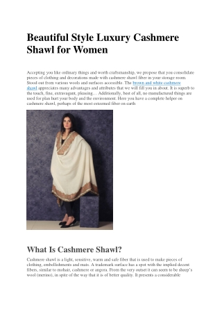 Beautiful Style Luxury Cashmere Shawl for Women