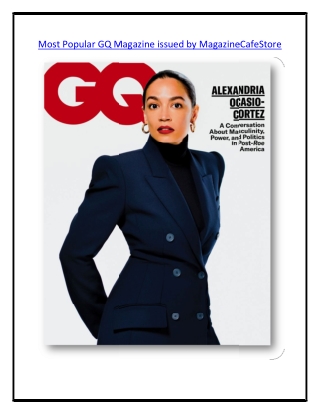 Most Popular GQ Magazine issued by MagazineCafeStore