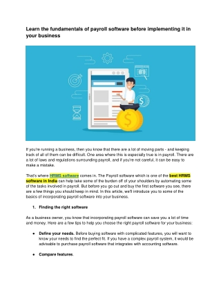 Learn the fundamentals of payroll software before implementing it in your business