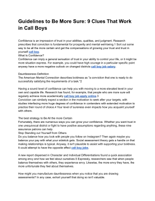 Guidelines to Be More Sure_ 9 Clues That Work in Call Boys