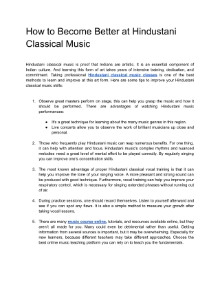 How to Become Better at Hindustani Classical Music