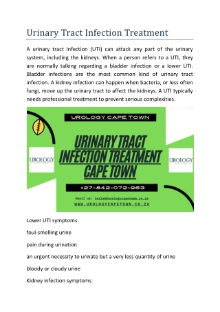 Urinary Tract Infection Treatment