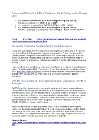 Europe and Middle East & Africa Respiratory Panel Testing Market