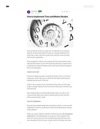 How to Implement Time and Motion Studies  