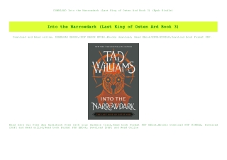 DOWNLOAD  Into the Narrowdark (Last King of Osten Ard Book 3) (Epub Kindle)