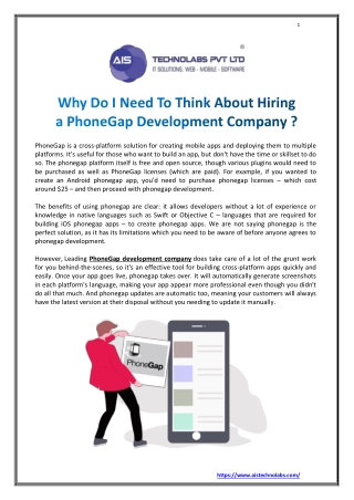 Why Do I Need to Think About Hiring a PhoneGap Development Company