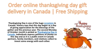 Order online thanksgiving day gift delivery in Canada | Online thanksgiving gift