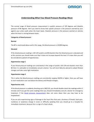 Understanding What Your Blood Pressure Readings Mean