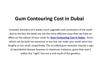 Gum Contouring Cost in Dubai