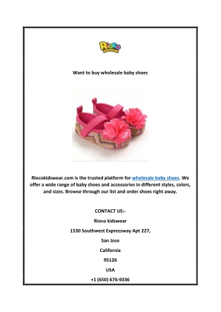 Want to buy wholesale baby shoes